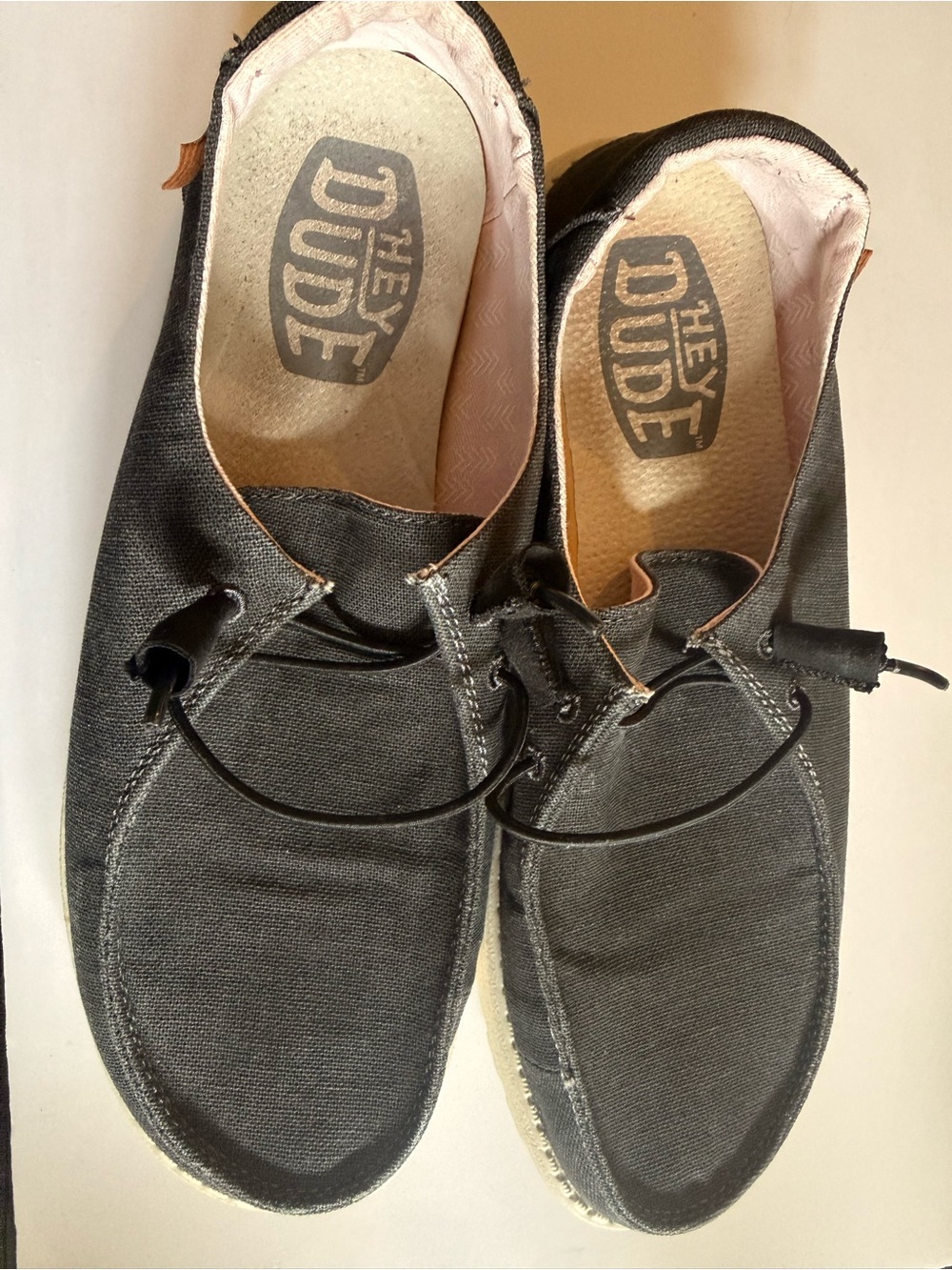 Hey Dude Wendy Chambray Women’s Black Canvas Slip-On Loafers Size 11